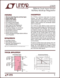 LT1579 datasheet: 300mA Dual Input Smart  Battery Backup Regulator LT1579