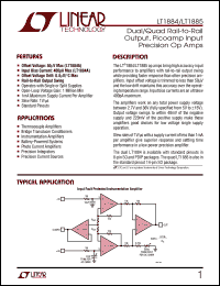 LT1884 datasheet: Dual/Quad Rail-to-Rail  Output, Picoamp Input  Precision Op Amps LT1884