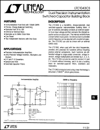 LTC1043CS datasheet: Dual Precision Instrumentation Switched-Capacitor Building Block LTC1043CS