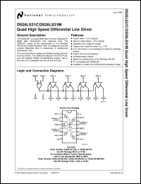 DS26LS31MEFQML datasheet: Quad High Speed Differential Line Drivers DS26LS31MEFQML