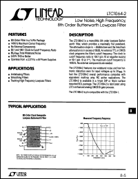 LTC1064-2 datasheet: Low Noise, High Frequency, 8th Order Butterworth Lowpass Filter LTC1064-2
