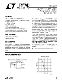 LTC1069-1 datasheet: Low Power, 8th Order Progressive Elliptic, Lowpass Filter LTC1069-1