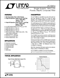 LTC1069-6 datasheet: Single Supply, Very Low  Power, Elliptic Lowpass Filter LTC1069-6