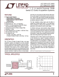 LTC1093 datasheet: 1, 2, 6 and 8 Channel, 10-Bit Serial I/O Data Acquisition Systems LTC1093