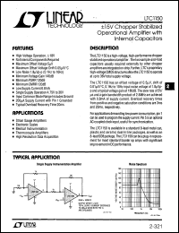 LTC1150 datasheet: 15V Chopper Stabilized Operational Amplifier with Internal Capacitors LTC1150