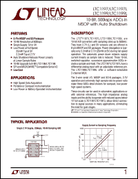 LTC1197L datasheet: 10-Bit, 500ksps ADCs in  MSOP with Auto Shutdown LTC1197L