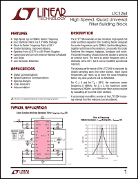 LTC1264 datasheet: High Speed, Quad Universal  Filter Building Block LTC1264