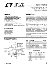 LTC1315 datasheet: PCMCIA Switching Matrixwith Built-In N-Channel VCC Switch Drivers LTC1315