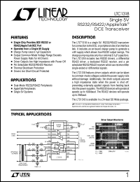 LTC1318 datasheet: Single 5V RS232/RS422/AppleTalk DCE Transceiver LTC1318