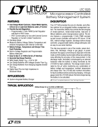 LTC1325 datasheet: Microprocessor-Controlled Battery Management System LTC1325