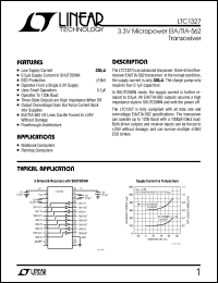 LTC1327 datasheet: 3.3V Micropower EIA/TIA-562 Transceiver LTC1327