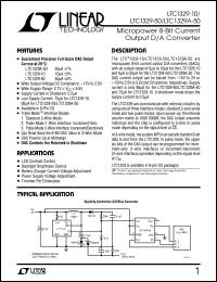 LTC1329-50 datasheet: Micropower 8-Bit Current Output D/A Converter LTC1329-50