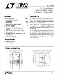 LTC1350 datasheet: 3.3V Low Power EIA/TIA-562 3-Driver/5-Receiver Transceiver LTC1350