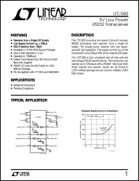 LTC1383 datasheet: 5V Low Power RS232 Transceiver LTC1383