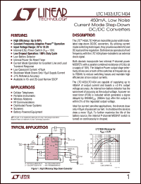 LTC1434 datasheet: 450mA, Low Noise  Current Mode Step-Down  DC/DC Converter LTC1434