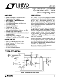 LTC1435 datasheet: High Efficiency Low Noise Synchronous Step-Down Switching Regulator LTC1435