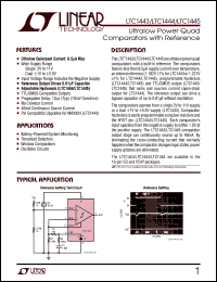 LTC1444 datasheet: Ultralow Power Quad  Comparators with Reference LTC1444
