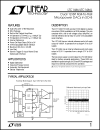 LTC1446 datasheet: Dual 12-Bit Rail-to-Rail Micropower DACs in SO-8 LTC1446