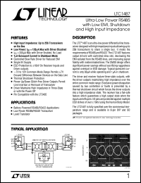 LTC1487 datasheet: Ultra-Low Power RS485  with Low EMI, Shutdown  and High Input Impedance LTC1487