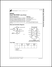 DS3487N datasheet: Quad TRI-STATE Line Driver DS3487N