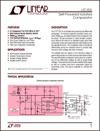 LTC1531 datasheet: Self-Powered Isolated Comparator LTC1531