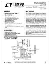 LTC1535 datasheet: Isolated RS485 Transceiver LTC1535