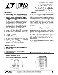 LTC1563-3 datasheet: Active RC, 4th Order Lowpass Filter Family LTC1563-3