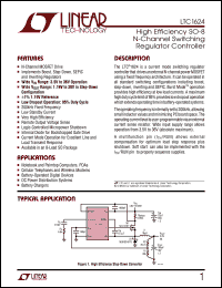 LTC1624 datasheet: High Efficiency SO-8 N-Channel Switching Regulator Controller LTC1624