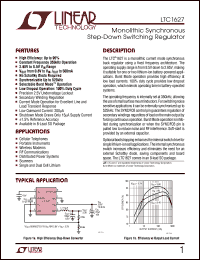 LTC1627 datasheet: Monolithic Synchronous    Step-Down Switching Regulator LTC1627