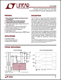 LTC1645 datasheet: Dual-Channel Hot Swap Controller/Power Sequencer LTC1645