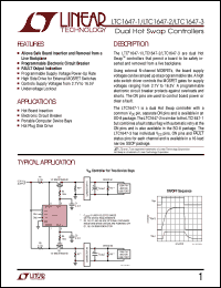 LTC1647-1 datasheet: Dual Hot Swap Controllers LTC1647-1