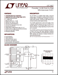 LTC1657 datasheet: Parallel 16-Bit Rail-to-Rail  Micropower DAC LTC1657