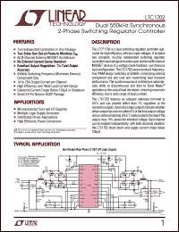 LTC1702 datasheet: Dual 550kHz Synchronous 2-Phase Switching Regulator Controller LTC1702