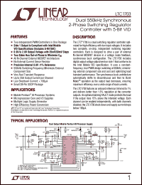 LTC1703 datasheet: Dual 550kHz Synchronous 2-Phase Switching Regulator Controller with VID LTC1703