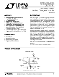 LTC1731-4.1 datasheet: Lithium-Ion Linear Battery Charger Controller LTC1731-4.1