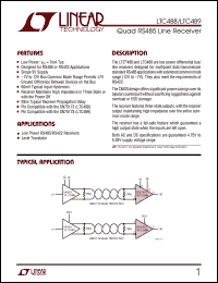 LTC489 datasheet: Quad RS485 Line Receiver LTC489