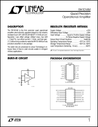 RH1014M datasheet: Quad Precision Operational Amplifier RH1014M