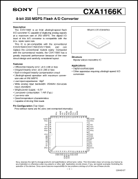 CXA1166K datasheet: 8-bit 250MSPS Flash A/D Converter CXA1166K