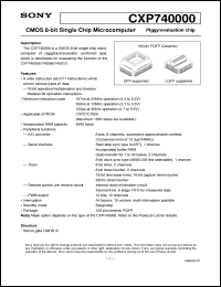 CXP740000 datasheet: CMOS 8-bit Single Chip Microcomputer CXP740000