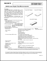 CXP750011 datasheet: CMOS 8-bit Single Chip Microcomputer CXP750011