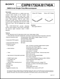 CXP81732A datasheet: CMOS 8-bit Single Chip Microcomputer CXP81732A