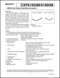 CXP81952M datasheet: CMOS 8-bit Single Chip Microcomputer CXP81952M