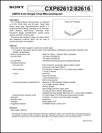 CXP82616 datasheet: CMOS 8-bit Single Chip Microcomputer CXP82616