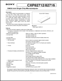 CXP82712 datasheet: CMOS 8-bit Single Chip Microcomputer CXP82712