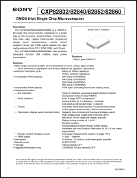 CXP82840 datasheet: CMOS 8-bit Single Chip Microcomputer CXP82840