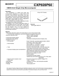 CXP828P60 datasheet: CMOS 8-bit Single Chip Microcomputer CXP828P60