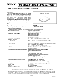 CXP82948 datasheet: CMOS 8-bit Single Chip Microcomputer CXP82948