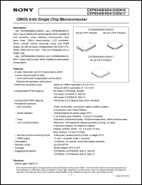 CXP83409 datasheet: CMOS 8-bit Single Chip Microcomputer CXP83409