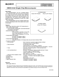 CXP83625 datasheet: CMOS 8-bit Single Chip Microcomputer CXP83625