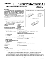 CXP85200A datasheet: CMOS 8-bit 1-chip Microcomputer (Piggyback/evaluator type) CXP85200A